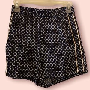 Navy Blue Designed Shorts